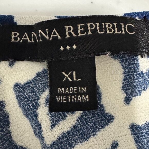 Banana Republic Blue & White Sleeveless Maxi CrissCross Back Dress Size XL READ - Picture 9 of 14
